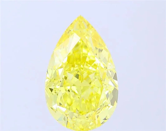 5.05ct Pear Lab Grown Diamond (Colour Fancy Vivid Yellow, Clarity VS1, IGI Certified)