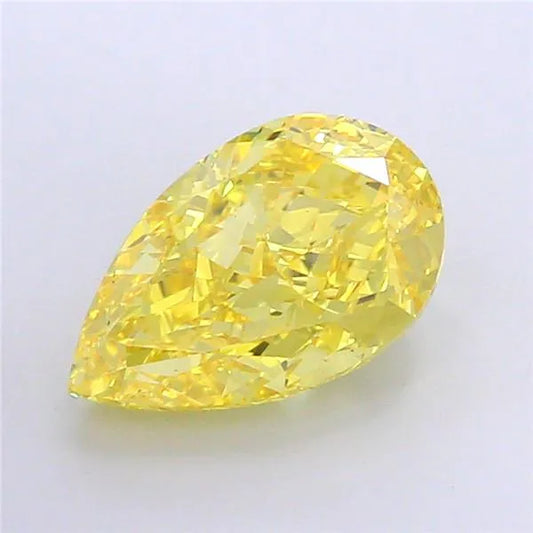 5.05ct Pear Lab Grown Diamond (Colour Fancy Vivid Yellow, Clarity VVS2, IGI Certified)