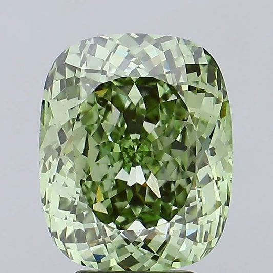 5.06ct Cushion Lab Grown Diamond (Colour Fancy Vivid Green, Clarity VS1, IGI Certified)