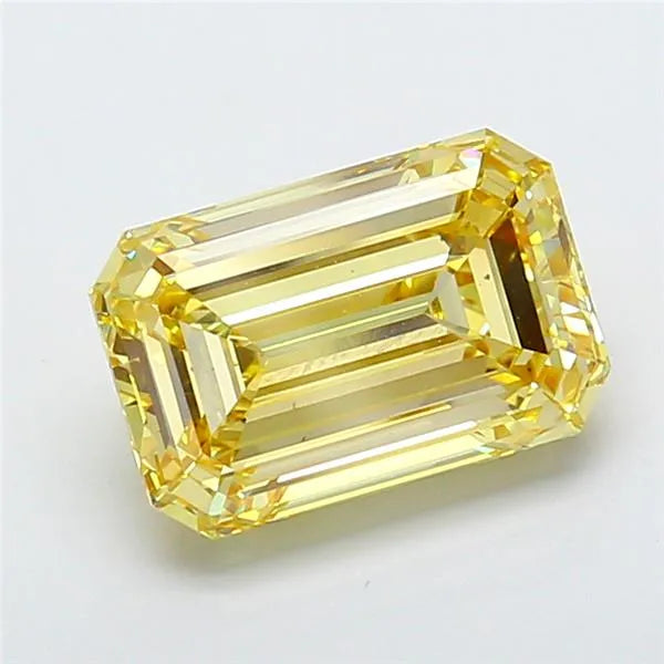 5.06ct Emerald Lab Grown Diamond (Colour Fancy Yellow, Clarity VS1, IGI Certified)
