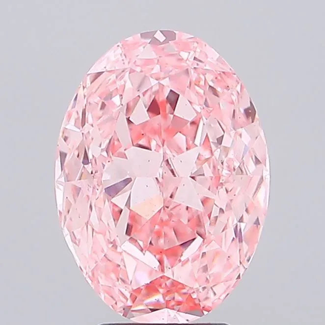 5.06ct Oval Lab Grown Diamond (Colour Fancy Vivid Pink, Clarity VS2, IGI Certified)