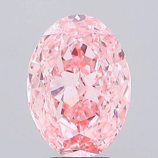 5.06ct Oval Lab Grown Diamond (Colour Fancy Vivid Pink, Clarity VS2, IGI Certified)