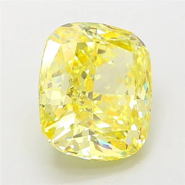 5.07ct Cushion modified Lab Grown Diamond (Colour Fancy Vivid Yellow, Clarity SI1, IGI Certified)