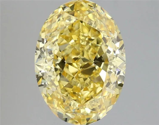5.07ct Oval Lab Grown Diamond (Colour Fancy Intense Yellow, Clarity VVS2, IGI Certified)