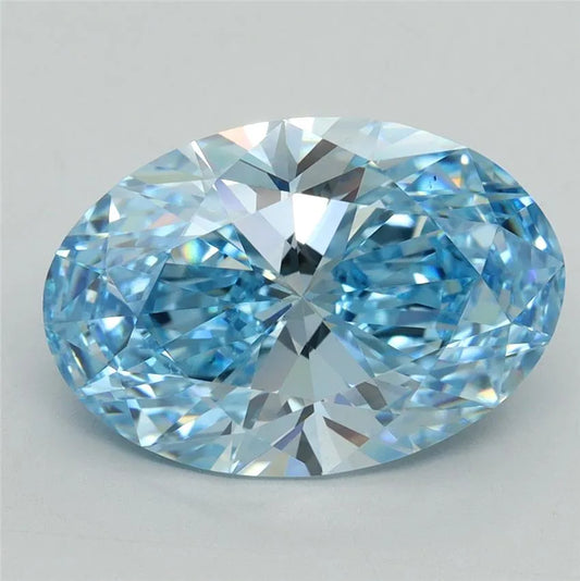 5.07ct Oval Lab Grown Diamond (Colour Fancy Vivid Blue, Clarity VS1, IGI Certified)