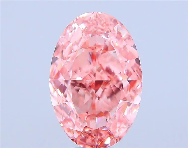 5.07ct Oval Lab Grown Diamond (Colour Fancy Vivid Pink, Clarity VS2, IGI Certified)