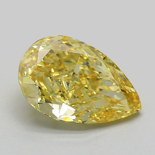 5.07ct Pear Lab Grown Diamond (Colour Fancy Intense Yellow, Clarity VVS2, IGI Certified)