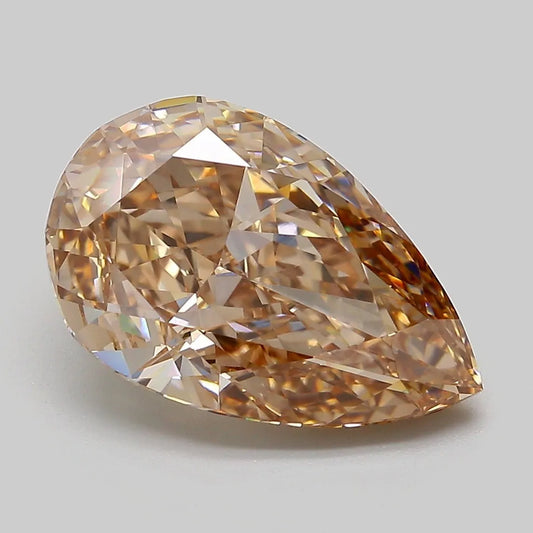 5.07ct Pear Lab Grown Diamond (Colour Fancy Light Brown, Clarity VVS2, IGI Certified)