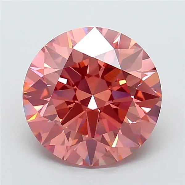 5.07ct Round Lab Grown Diamond (Colour Fancy Intense Brownish Pink, Clarity VS2, Cut ID, IGI Certified)