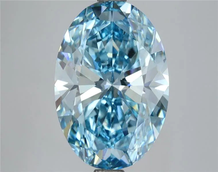 5.08ct Oval Lab Grown Diamond (Colour Fancy Vivid Blue, Clarity VS1, IGI Certified)