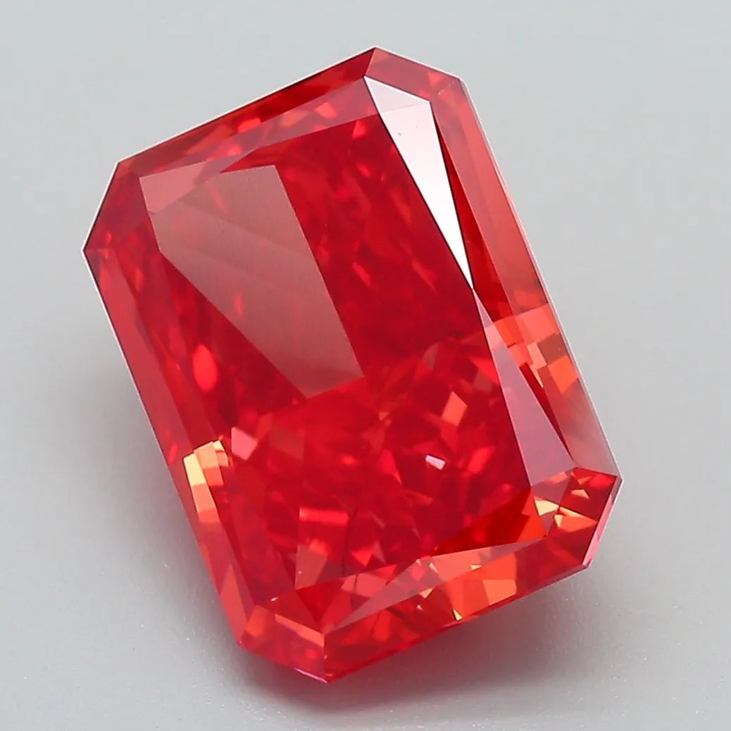 5.08ct Radiant Lab Grown Diamond (Colour Fancy Vivid Red, Clarity VVS2, IGI Certified)