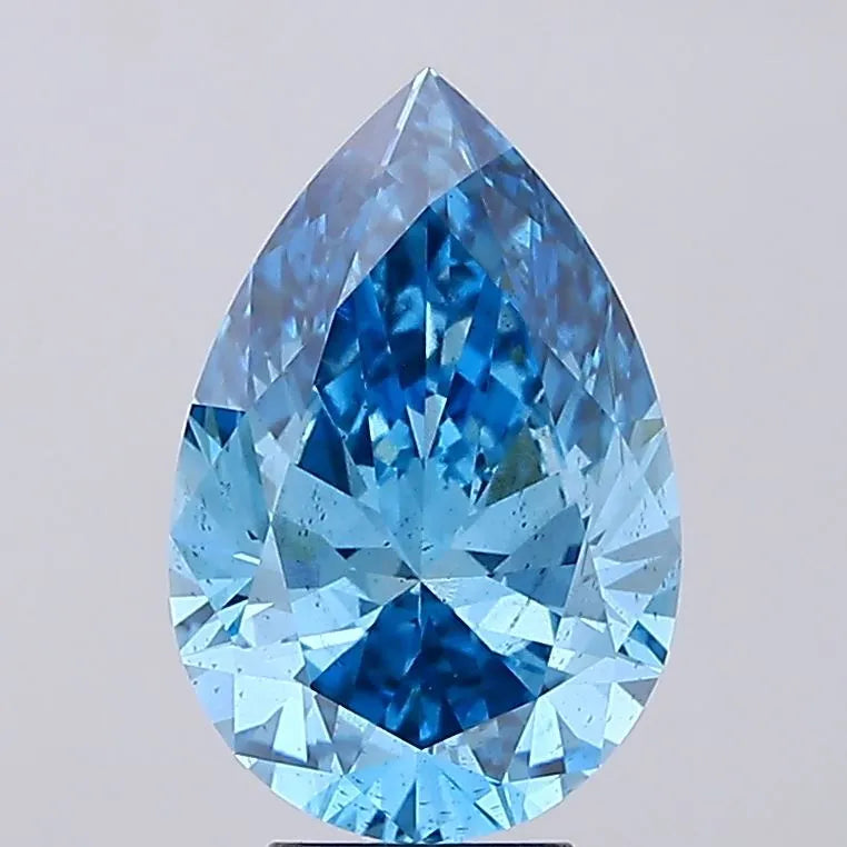 5.09ct Pear Lab Grown Diamond (Colour Fancy Vivid Blue, Clarity SI1, IGI Certified)