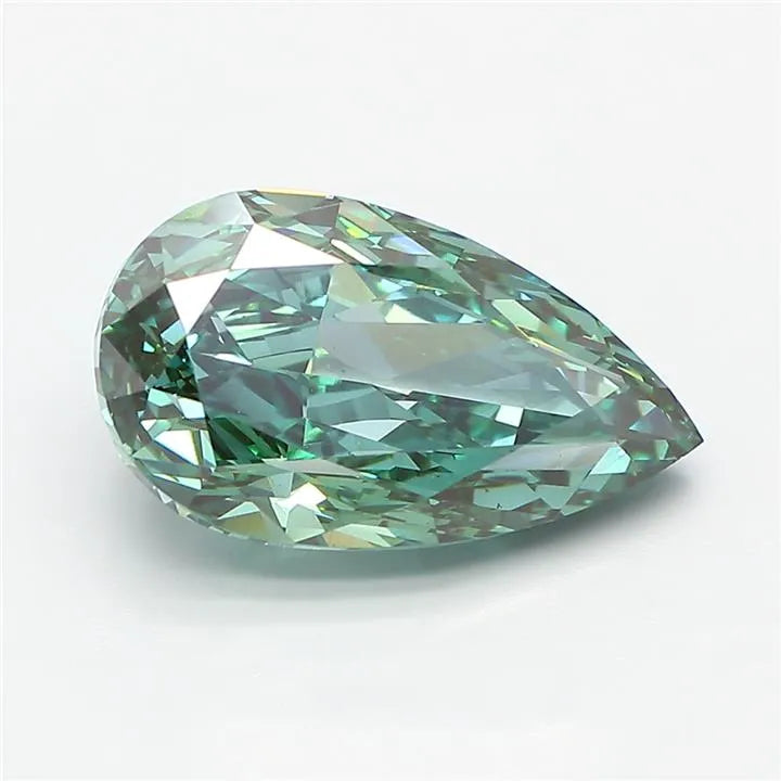 5.09ct Pear Lab Grown Diamond (Colour Fancy Vivid Green, Clarity VS1, IGI Certified)