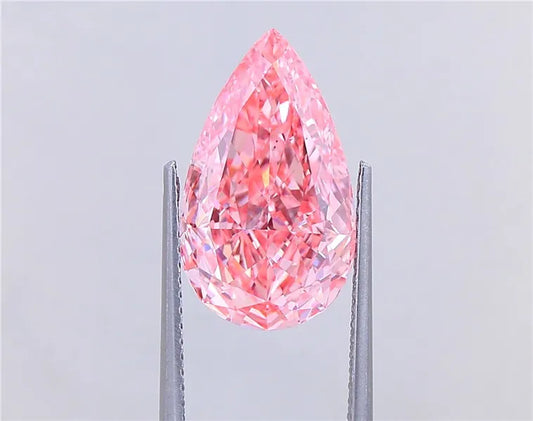 5.09ct Pear Lab Grown Diamond (Colour Fancy Vivid Pink, Clarity VS2, IGI Certified)