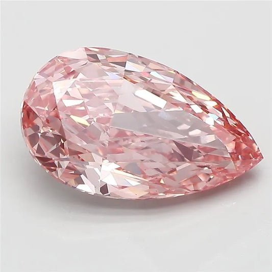 5.09ct Pear Lab Grown Diamond (Colour Fancy Vivid Pink, Clarity VVS2, IGI Certified)