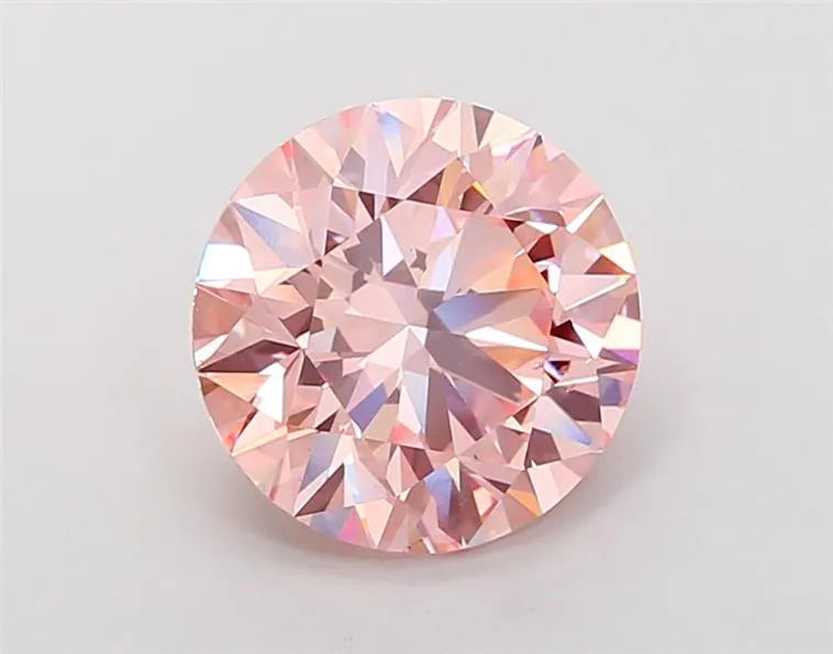5.09ct Round Lab Grown Diamond (Colour Fancy Vivid Pink, Clarity VS2, Cut ID, IGI Certified)