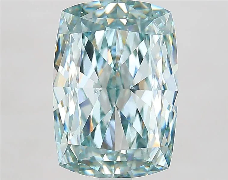 5.10ct Cushion modified Lab Grown Diamond (Colour Fancy Blueish Green, Clarity VVS2, IGI Certified)