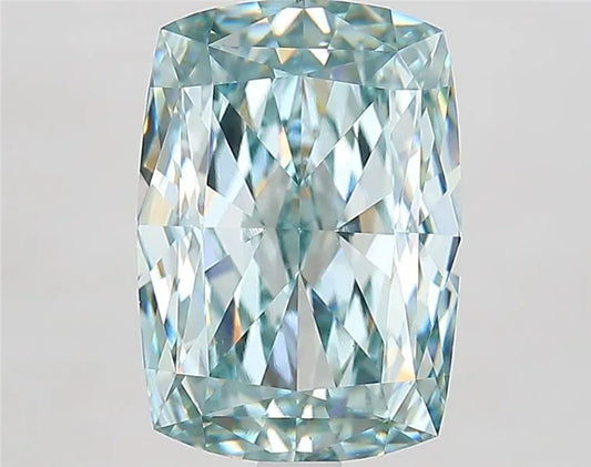 5.10ct Cushion modified Lab Grown Diamond (Colour Fancy Blueish Green, Clarity VVS2, IGI Certified)