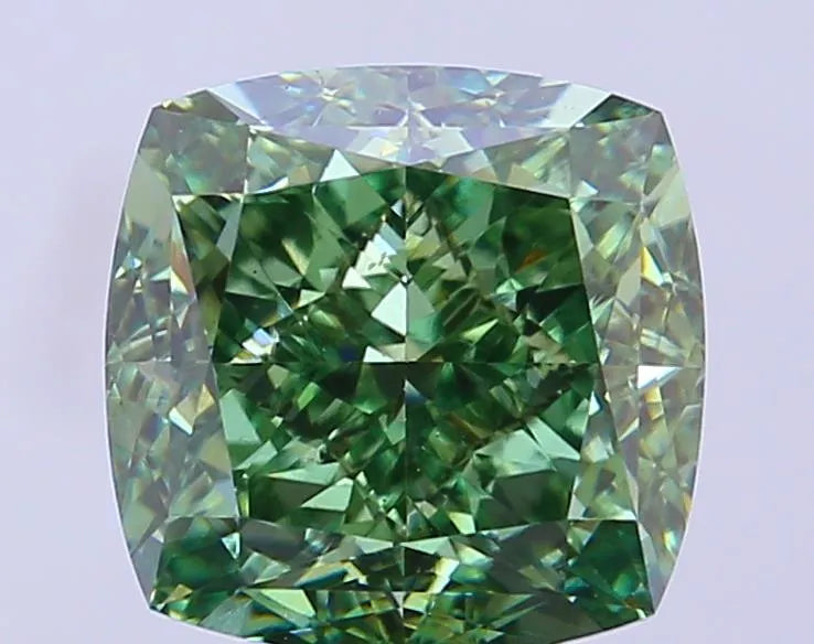 5.10ct Cushion modified Lab Grown Diamond (Colour Fancy Vivid Green, Clarity VVS2, IGI Certified)