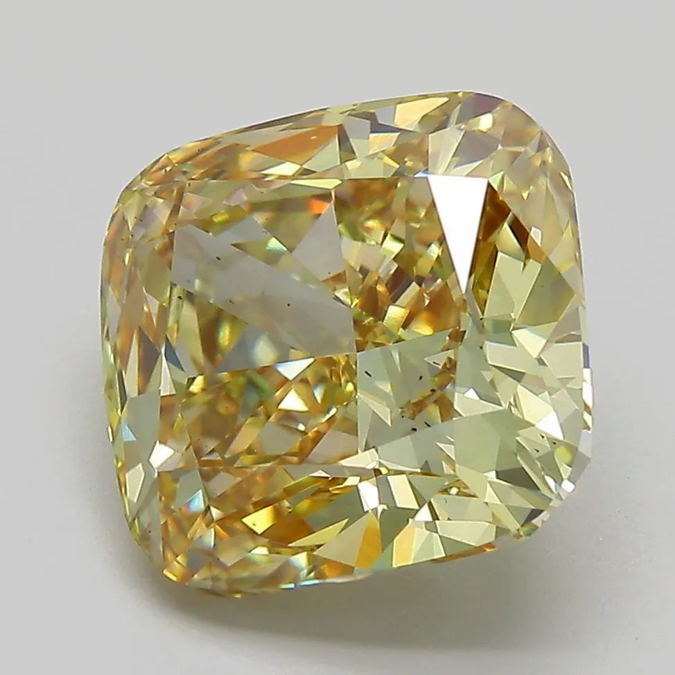 5.10ct Cushion modified Lab Grown Diamond (Colour Fancy Yellow, Clarity VS2, IGI Certified)