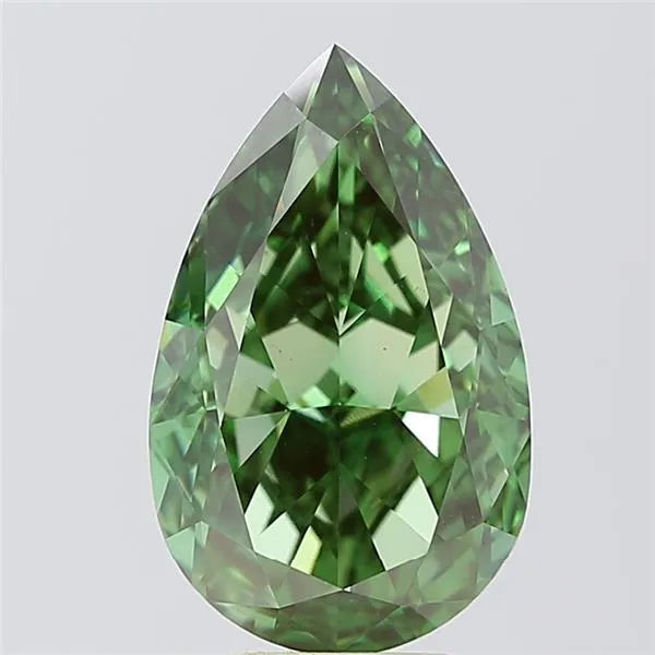 5.10ct Pear Lab Grown Diamond (Colour Fancy Vivid Green, Clarity VS1, IGI Certified)