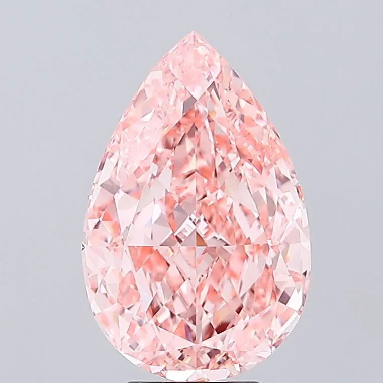 5.11ct Pear Lab Grown Diamond (Colour Fancy Intense Pink, Clarity VVS2, IGI Certified)