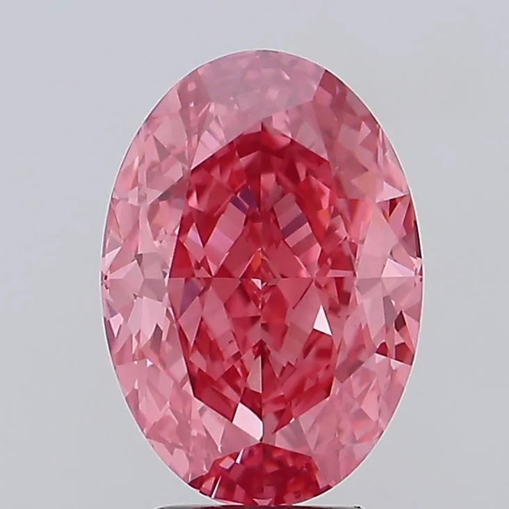 5.12ct Oval Lab Grown Diamond (Colour Fancy Vivid Pink, Clarity VS1, IGI Certified)