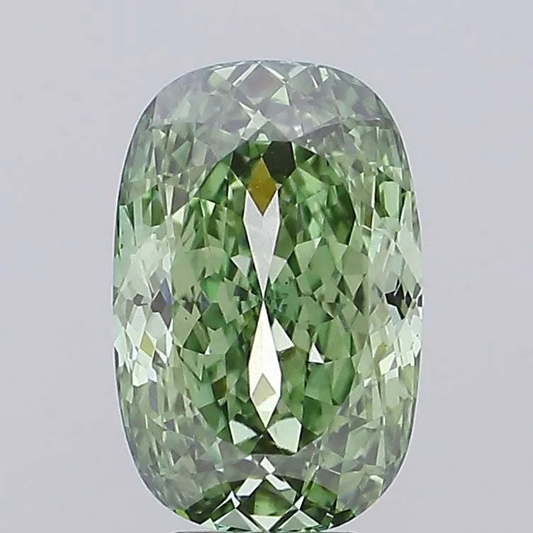 5.13ct Cushion modified Lab Grown Diamond (Colour Fancy Vivid Green, Clarity VS1, IGI Certified)