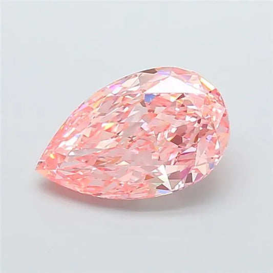5.13ct Pear Lab Grown Diamond (Colour Fancy Vivid Pink, Clarity VVS2, IGI Certified)