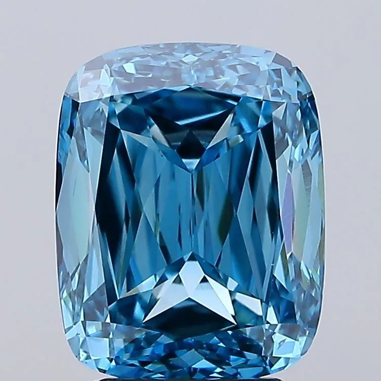 5.15ct Cushion Lab Grown Diamond (Colour Fancy Vivid Blue, Clarity VS1, IGI Certified)