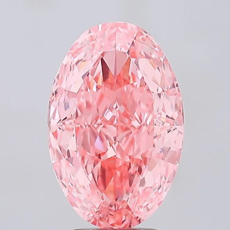5.16ct Oval Lab Grown Diamond (Colour Fancy Vivid Pink, Clarity VVS2, IGI Certified)