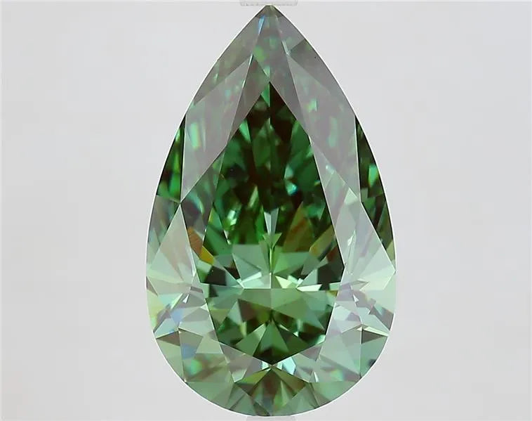 5.16ct Pear Lab Grown Diamond (Colour Fancy Vivid Green, Clarity VS1, IGI Certified)