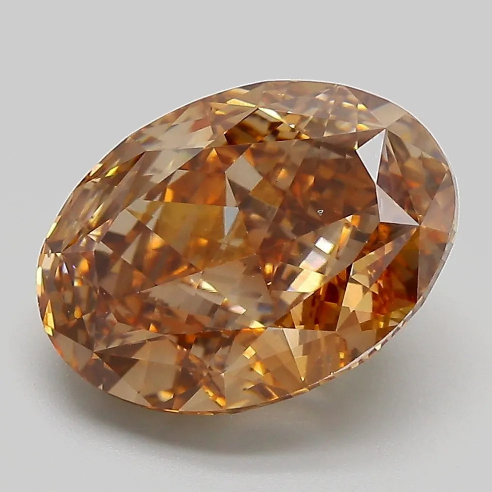 5.20ct Oval Lab Grown Diamond (Colour Fancy Brown, Clarity VS2, IGI Certified)