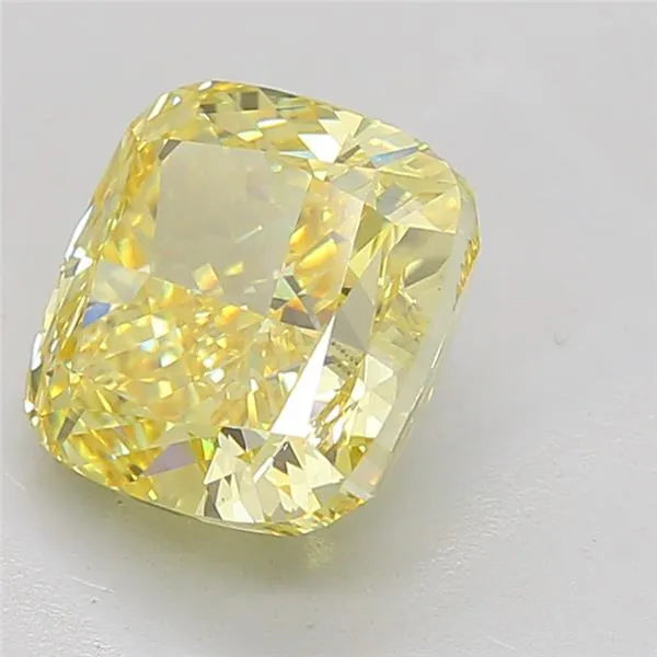 5.24ct Cushion modified Lab Grown Diamond (Colour Fancy Intense Yellow, Clarity VS1, IGI Certified)
