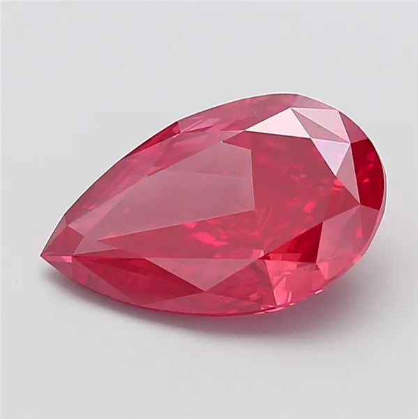 5.24ct Pear Lab Grown Diamond (Colour Fancy Vivid Red, Clarity VS1, IGI Certified)