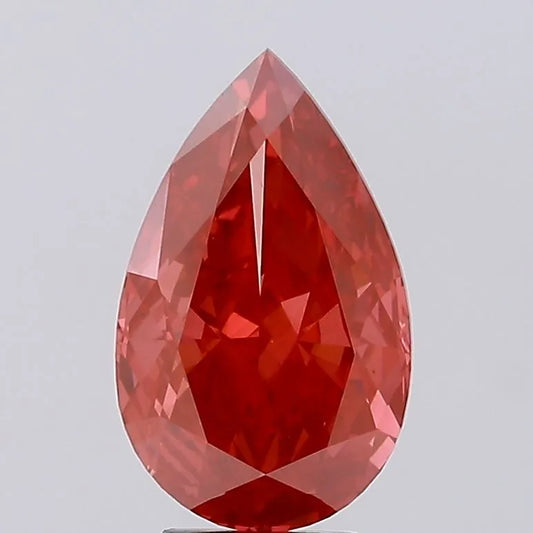 5.25ct Pear Lab Grown Diamond (Colour Fancy Vivid Red, Clarity VS2, IGI Certified)