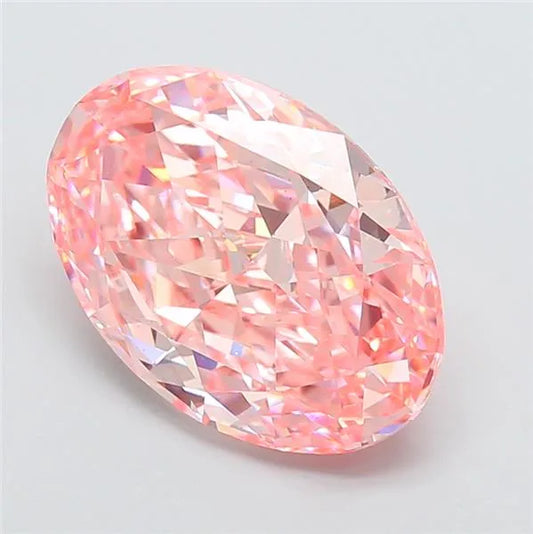 5.28ct Oval Lab Grown Diamond (Colour Fancy Vivid Pink, Clarity VS1, IGI Certified)