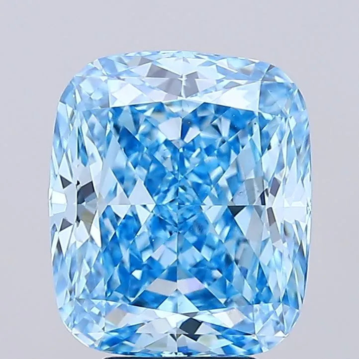 5.30ct Cushion modified Lab Grown Diamond (Colour Fancy Vivid Blue, Clarity VS1, IGI Certified)