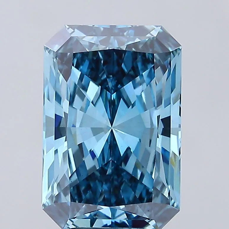 5.33ct Radiant Lab Grown Diamond (Colour Fancy Vivid Blue, Clarity VS1, IGI Certified)