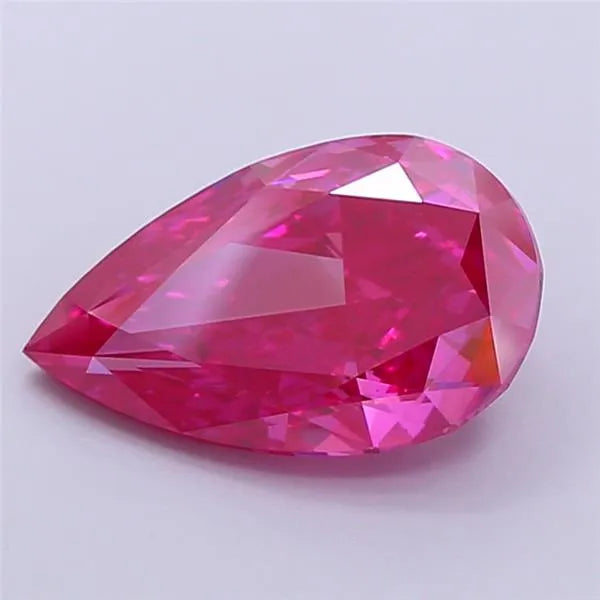 5.34ct Pear Lab Grown Diamond (Colour Fancy Vivid Pink, Clarity VS2, IGI Certified)