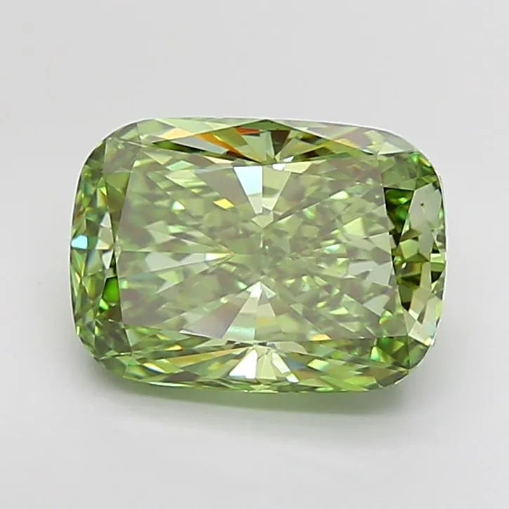 5.36ct Cushion brilliant Lab Grown Diamond (Colour Fancy Vivid Green, Clarity VS1, IGI Certified)