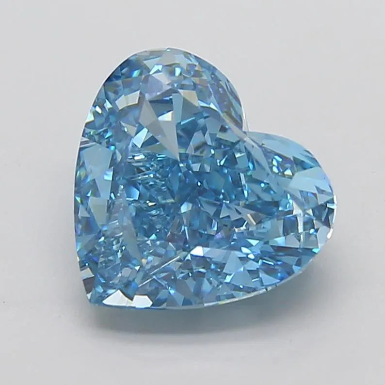 5.36ct Heart Lab Grown Diamond (Colour Fancy Vivid Blue, Clarity VVS2, IGI Certified)