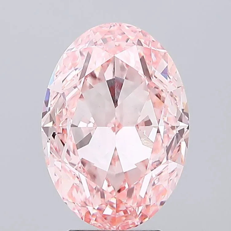 5.39ct Oval Lab Grown Diamond (Colour Fancy Vivid Pink, Clarity VVS2, IGI Certified)