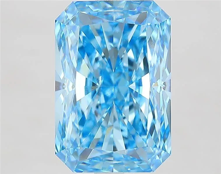 5.42ct Radiant Lab Grown Diamond (Colour Fancy Vivid Blue, Clarity VVS2, IGI Certified)