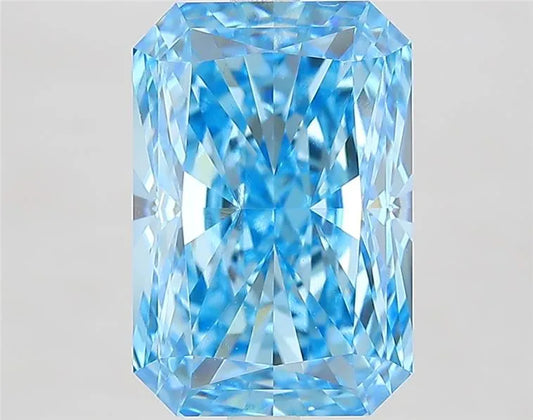 5.42ct Radiant Lab Grown Diamond (Colour Fancy Vivid Blue, Clarity VVS2, IGI Certified)