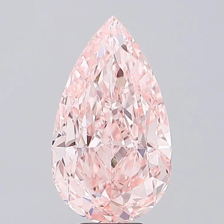 5.44ct Pear Lab Grown Diamond (Colour Fancy Vivid Pink, Clarity VVS2, IGI Certified)