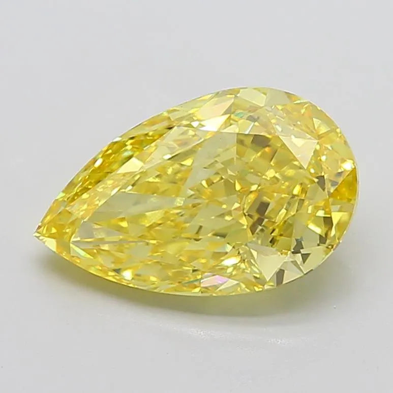 5.44ct Pear Lab Grown Diamond (Colour Fancy Vivid Yellow, Clarity VVS2, IGI Certified)