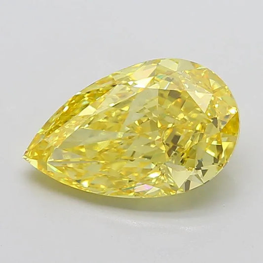 5.44ct Pear Lab Grown Diamond (Colour Fancy Vivid Yellow, Clarity VVS2, IGI Certified)