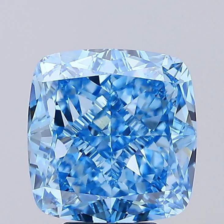 5.50ct Cushion modified Lab Grown Diamond (Colour Fancy Vivid Blue, Clarity VVS2, IGI Certified)