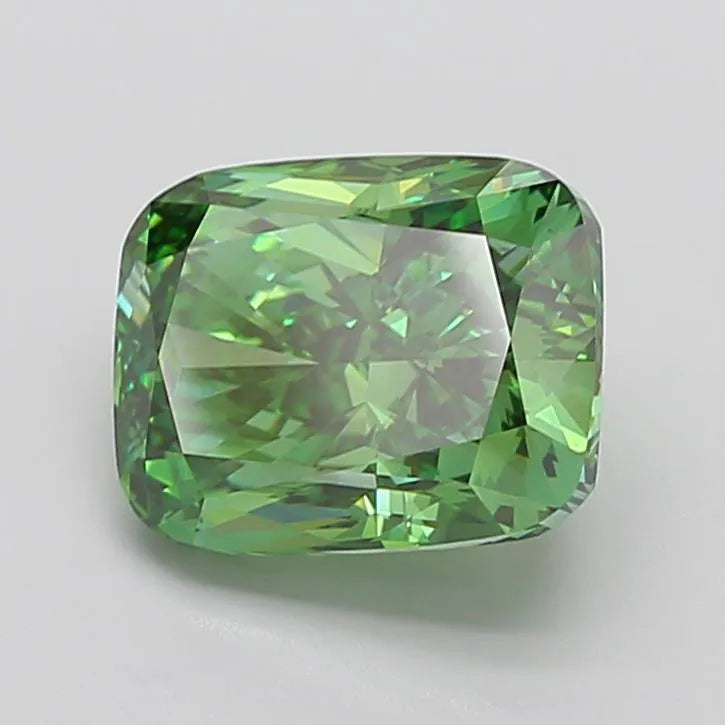5.50ct Cushion modified Lab Grown Diamond (Colour Fancy Vivid Green, Clarity VS1, IGI Certified)
